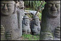 Dolharubang statues (grand father statues made of basalt rock), Seogwipo. Jeju Island, South Korea (color)