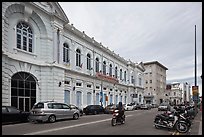 Colonial-style building and street. George Town, Penang, Malaysia (color)