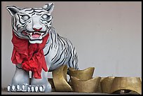 Ceramic Tiger, Hock Tik Cheng Sin Temple. George Town, Penang, Malaysia ( color)