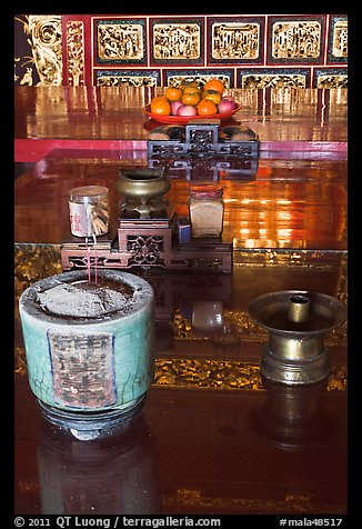 Detail of Tong Kheng Seah altar, Hock Tik Cheng Sin Temple. George Town, Penang, Malaysia (color)