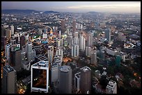 Cityscape at nightfall. Kuala Lumpur, Malaysia