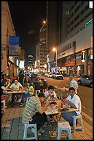 Street restaurant at night, Chinatown. Kuala Lumpur, Malaysia