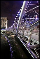 Double Helix Bridge at night. Singapore (color)