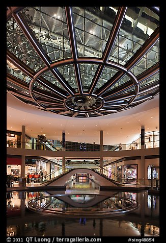 Canal and bridge, the Shoppes, Marina Bay Sands. Singapore (color)