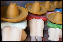 Ceramic statues of men with sombrero hats, Tlaquepaque. Jalisco, Mexico (color)