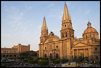 Cathedral and Plaza de los Laureles. Guadalajara, Jalisco, Mexico (color)