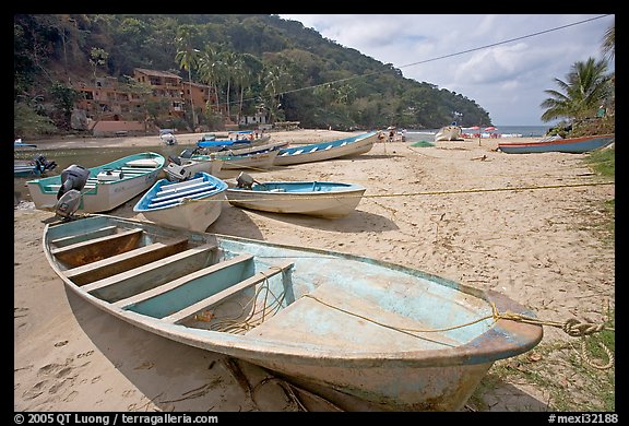 Small boats, Boca de Tomatlan, Jalisco. Jalisco, Mexico