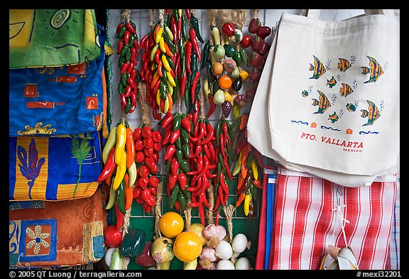 Crafts and bags for sale, Puerto Vallarta, Jalisco. Jalisco, Mexico (color)