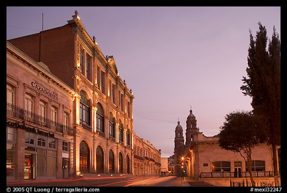 Teatro Calderon at dawn. Zacatecas, Mexico (color)