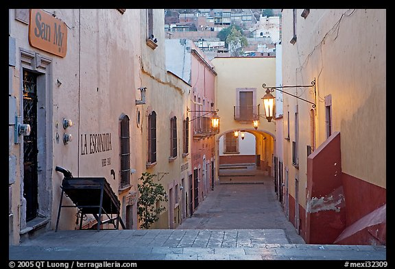 Passageway at dawn. Zacatecas, Mexico (color)