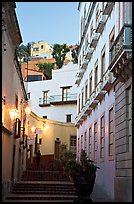 Street with steps at dawn. Guanajuato, Mexico