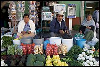 Fruit and vegetable vendors on the street. Guanajuato, Mexico (color)