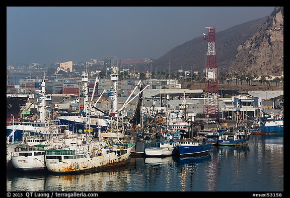 Fishing fleet, Ensenada. Baja California, Mexico (color)