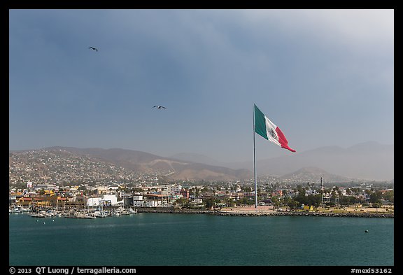 Ensenada seen from harbor. Baja California, Mexico (color)