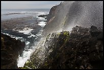 Cliffs and spray from blowhole, La Bufadora. Baja California, Mexico ( color)