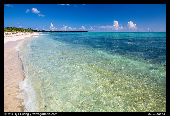 Beach with clear water. Cozumel Island, Mexico (color)