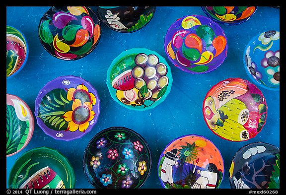 Ceramics for sale. Cozumel Island, Mexico (color)