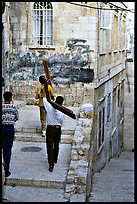 Men carrying crosses. Jerusalem, Israel ( color)