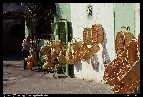 Hand-made baskets, Akko (Acre). Israel (color)