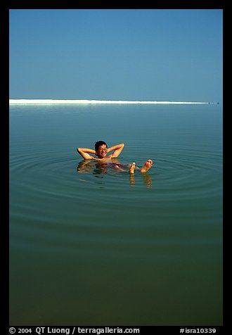 Flotting in the Dead Sea. Israel (color)
