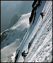 On the North face of Grande Casse, Vanoise, Alps, France.