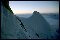 Cornice on the Kuffner ridge of Mt Maudit, Italy and France.