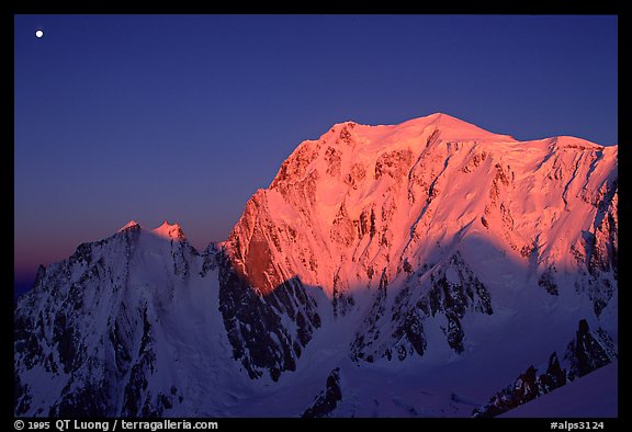 East Face of Mont-Blanc at sunrise, Italy.