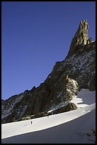 Approaching Dent du Geant, Mont-Blanc Range, Alps, France.