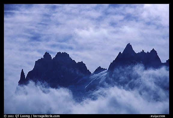 Grands Charmoz and Grepon. Alps, France (color)