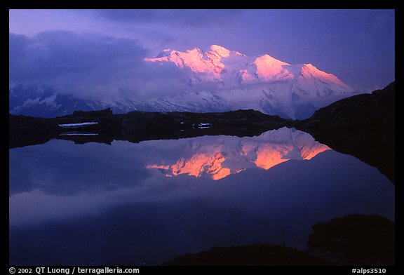 Mont-Blanc range at sunset, Alps, France.  (color)