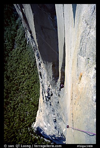 The impressive roof pitch. El Capitan, Yosemite, California (color)