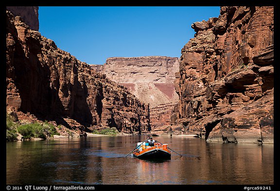 Raft in Marble gorge. Grand Canyon National Park, Arizona (color)