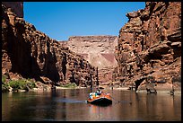 Raft in Marble gorge. Grand Canyon National Park, Arizona ( color)