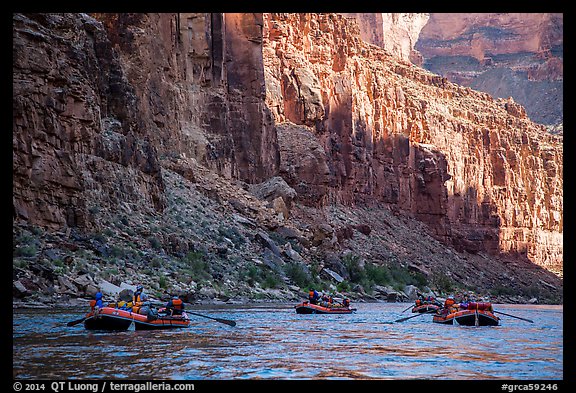 Raft convoy in Marble Canyon. Grand Canyon National Park, Arizona (color)
