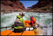 Raft in whitewater on Colorado River. Grand Canyon National Park, Arizona