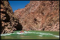 Rafts and rapids in Granite Gorge. Grand Canyon National Park, Arizona