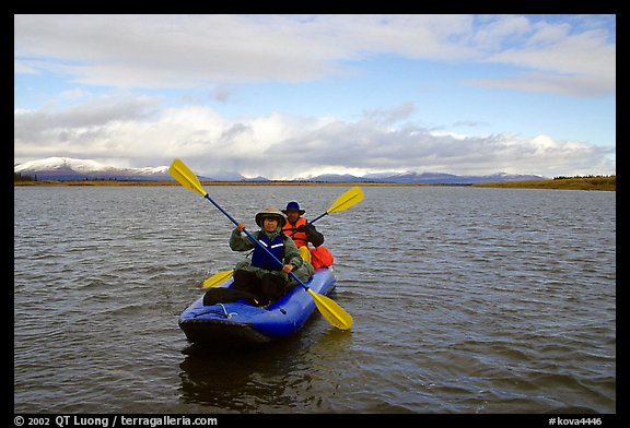 Canoeists Paddling on the Kobuk River. Kobuk Valley National Park, Alaska