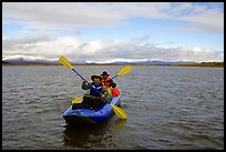 Canoeists Paddling on the Kobuk River. Kobuk Valley National Park, Alaska