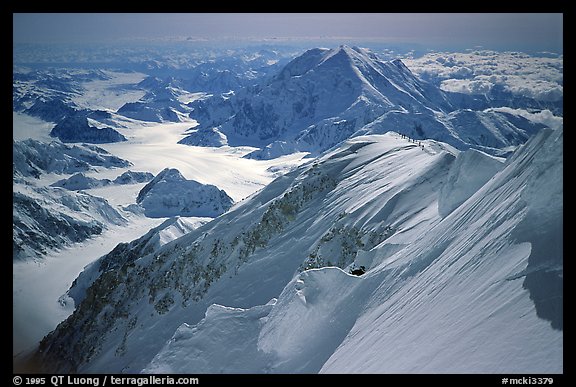 Summit ridge of Mt McKinley. Denali, Alaska (color)