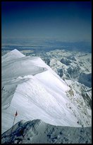 A view from the summit of Mt McKinley. Denali, Alaska (color)