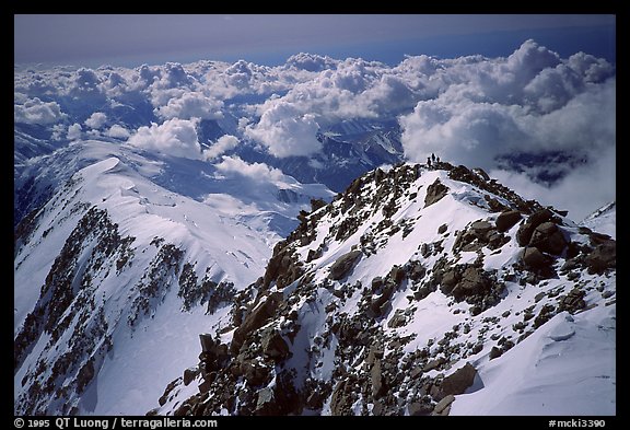 The West Buttress is easy but very airy. You cannot travel it if there are high winds. Denali, Alaska (color)