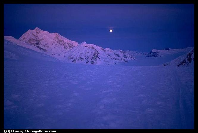 At begining June, there is no more night at these latitudes, just a very pure lingering light. Denali, Alaska (color)