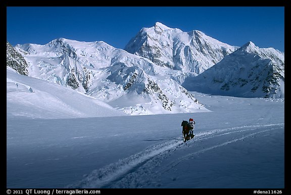 Mountaineers at the base of Mt McKinley. Denali National Park (color)