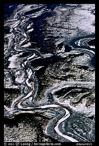 Frozen braided rivers. Denali National Park, Alaska, USA.