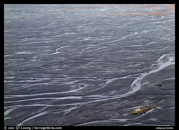 Braids of the McKinley River on sand bar near Eielson. Denali National Park (color)