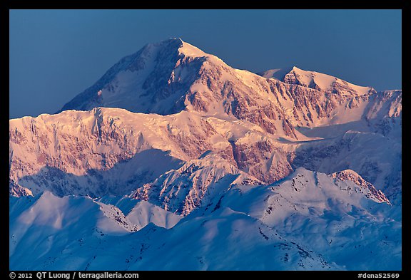 Mt McKinley, winter sunrise. Denali National Park, Alaska, USA.