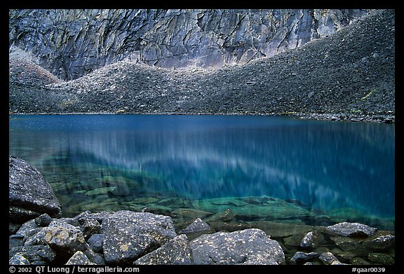 Lake I in Aquarius Valley near Arrigetch Peaks. Gates of the Arctic National Park, Alaska, USA.