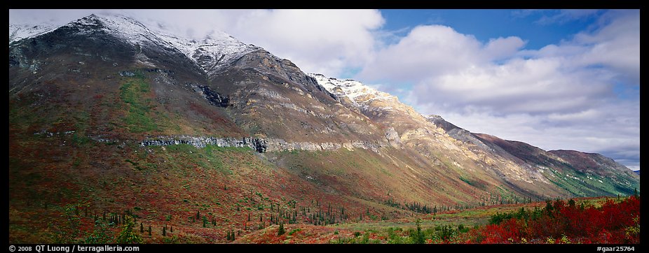 Brooks range peaks with fresh snow in autumn. Gates of the Arctic National Park (color)