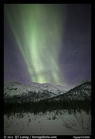 Northern lights over Brooks Range. Gates of the Arctic National Park (color)