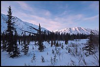 Brooks range, winter sunset. Gates of the Arctic National Park, Alaska, USA.